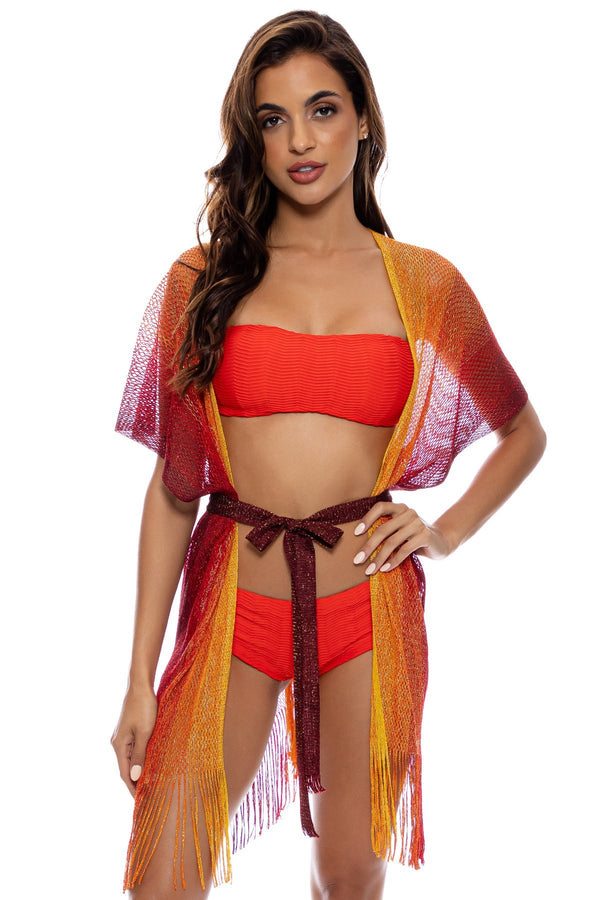 Luli Fama Sunshine Addict Short Caftan